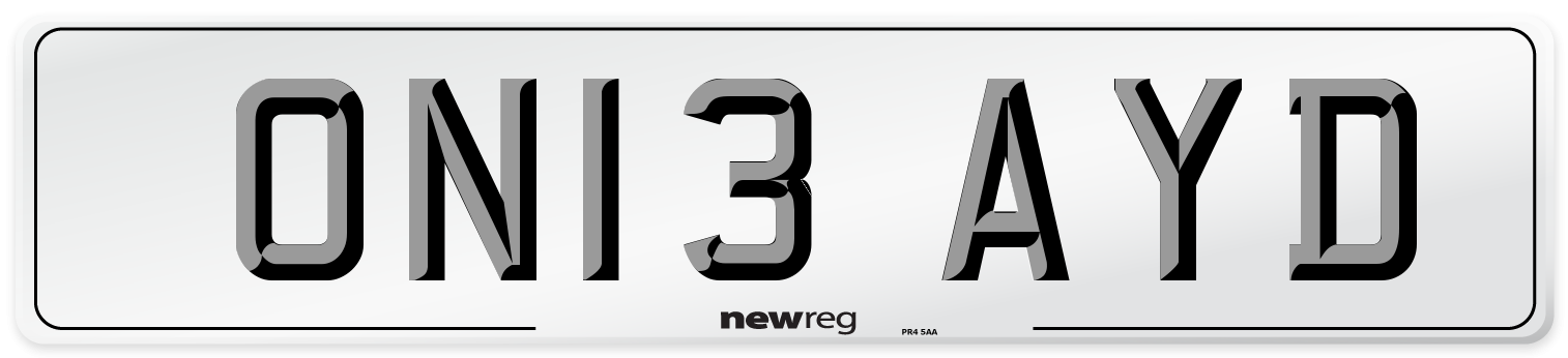 ON13 AYD Number Plate from New Reg